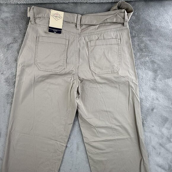 St. John's Bay Pants Womens 6 Light Khaki Mid-Rise Chino Tie Waist Belted Casual - Picture 9 of 16